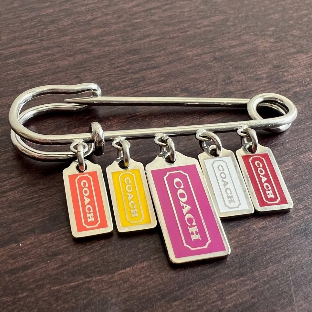 NEW! Rare Coach Kilt PIN W/Charms #8488 (Mini Colorful Coach Charms)